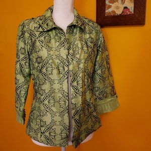 Vintage 1990s Bleu Bayou Silk Artsy Wear Jacket